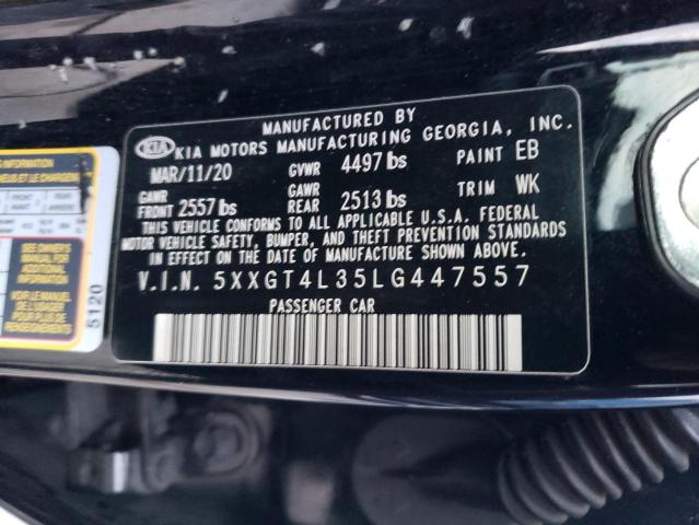 5XXGT4L35LG447557 - 2020 KIA OPTIMA LX BLACK photo 12