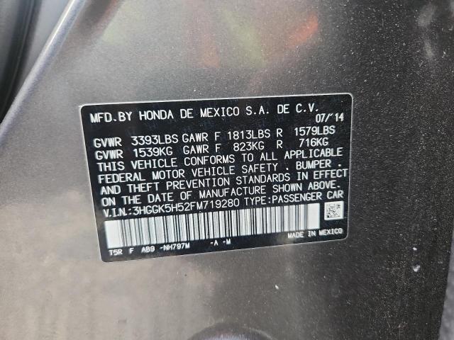 3HGGK5H52FM719280 - 2015 HONDA FIT LX GRAY photo 13