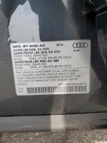 WA1BNAFY6J2246774 - 2018 AUDI Q5 PREMIUM PLUS BLACK photo 13