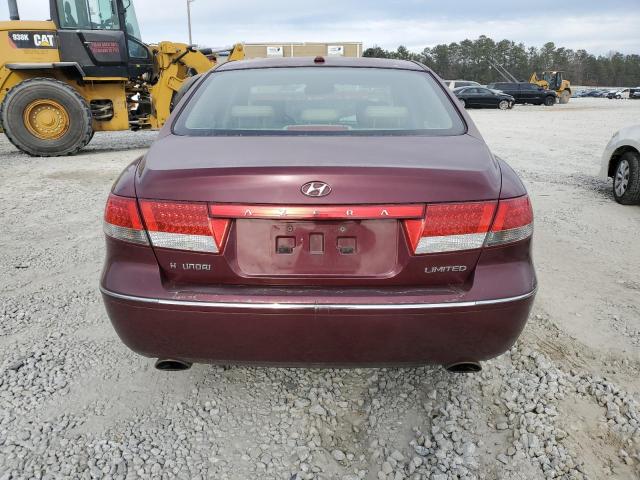 KMHFC46F68A320235 - 2008 HYUNDAI AZERA SE BURGUNDY photo 6