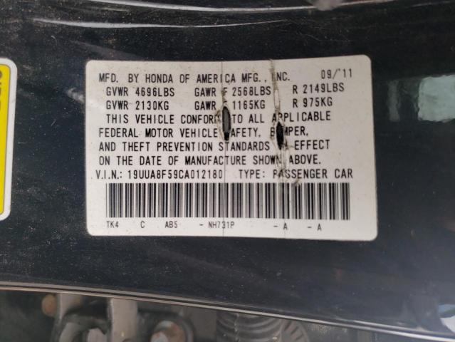 19UUA8F59CA012180 - 2012 ACURA TL BLACK photo 12