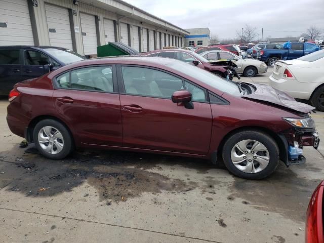 19XFB2F56FE061775 - 2015 HONDA CIVIC LX BURGUNDY photo 4