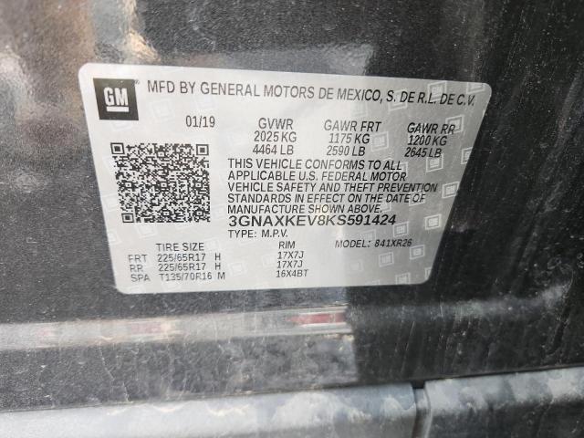 3GNAXKEV8KS591424 - 2019 CHEVROLET EQUINOX LT 灰色 照片 13