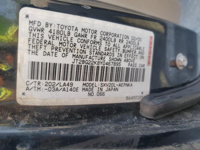 JT2BG22K8Y0467895 - 2000 TOYOTA CAMRY CE BLACK photo 24