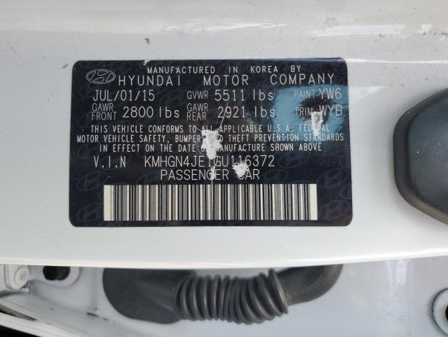 KMHGN4JE1GU116372 - 2016 HYUNDAI GENESIS 3.8L 白色 照片 12