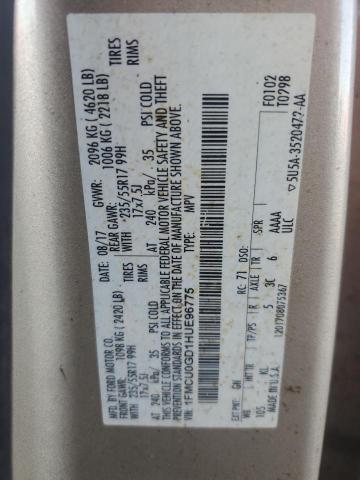 1FMCU0GD1HUE96775 - 2017 FORD ESCAPE SE BEIGE photo 14