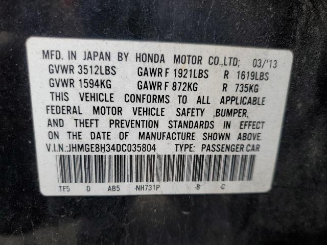 JHMGE8H34DC035804 - 2013 HONDA FIT BLACK photo 13
