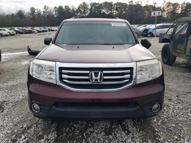 5FNYF3H58DB012942 - 2013 HONDA PILOT EXL BURGUNDY photo 5