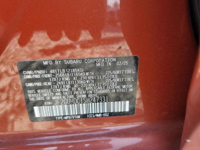 JF2GUHDC1SH247331 - 2025 SUBARU CROSSTREK PREMIUM 橙色 照片 13