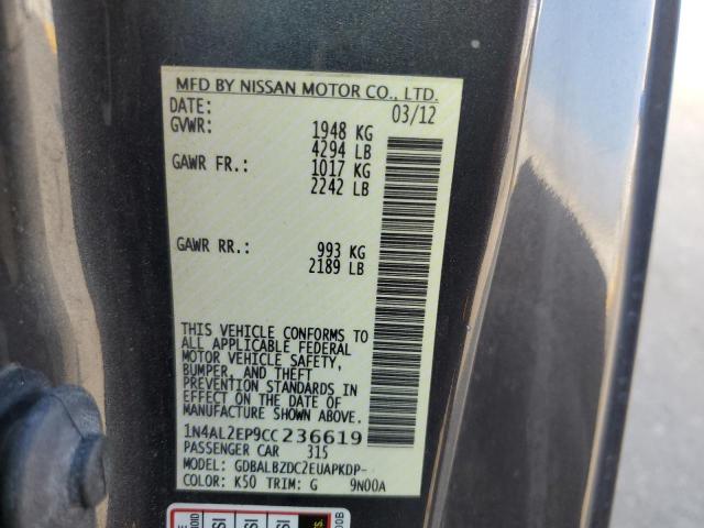 1N4AL2EP9CC236619 - 2012 NISSAN ALTIMA S CHARCOAL photo 13