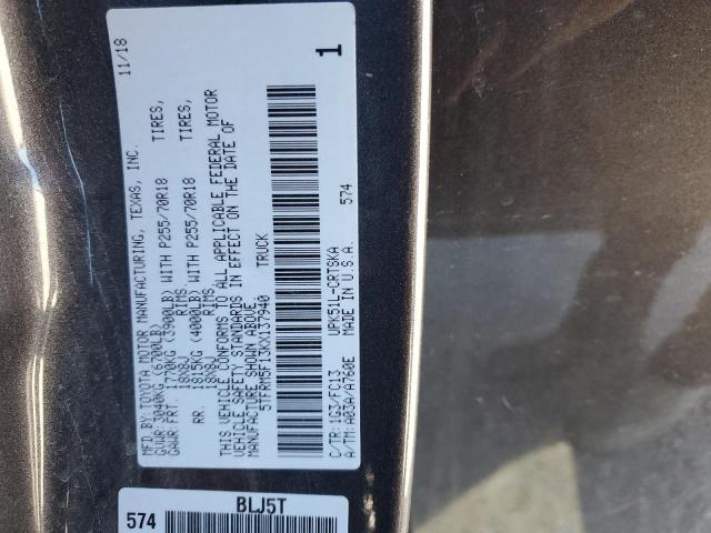 5TFRM5F13KX137940 - 2019 TOYOTA TUNDRA DOUBLE CAB SR/SR5 CHARCOAL photo 13