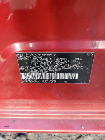 JTMBD33V575065669 - 2007 TOYOTA RAV4 RED photo 12