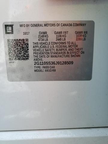 2G1105S36J9128509 - 2018 CHEVROLET IMPALA LT WHITE photo 12