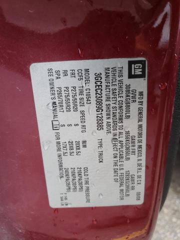 3GCEC23089G128385 - 2009 CHEVROLET SILVERADO C1500 LT RED photo 13