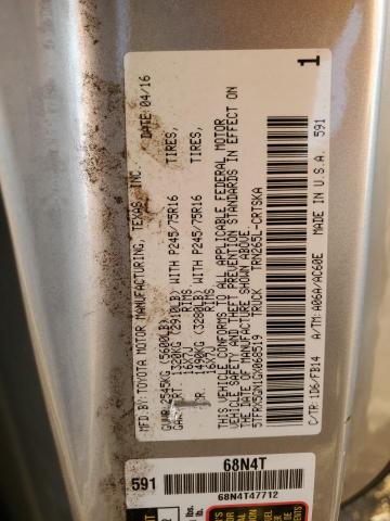 5TFRX5GN1GX068519 - 2016 TOYOTA TACOMA ACCESS CAB ვერცხლისფერი ფოტო 12