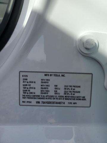 7SAYGDEE8TA448714 - 2026 TESLA MODEL Y WHITE photo 13