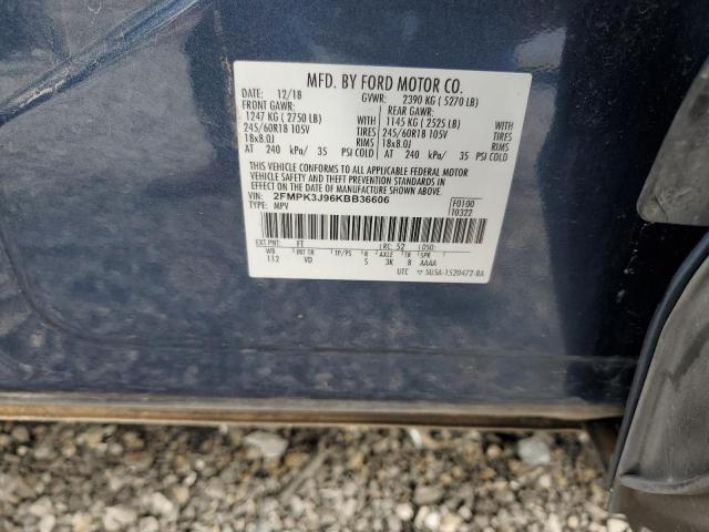 2FMPK3J96KBB36606 - 2019 FORD EDGE SEL ლურჯი ფოტო 13