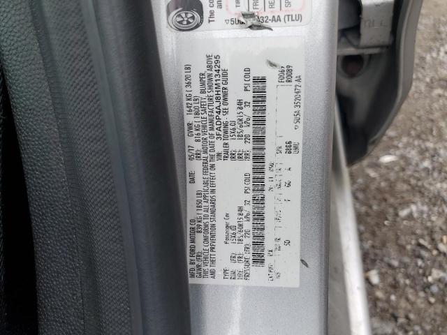 3FADP4AJ8HM134295 - 2017 FORD FIESTA S GRAY photo 12