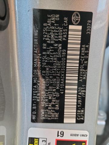 4T1DAACKXSU000189 - 2025 TOYOTA CAMRY XSE 银色 照片 13