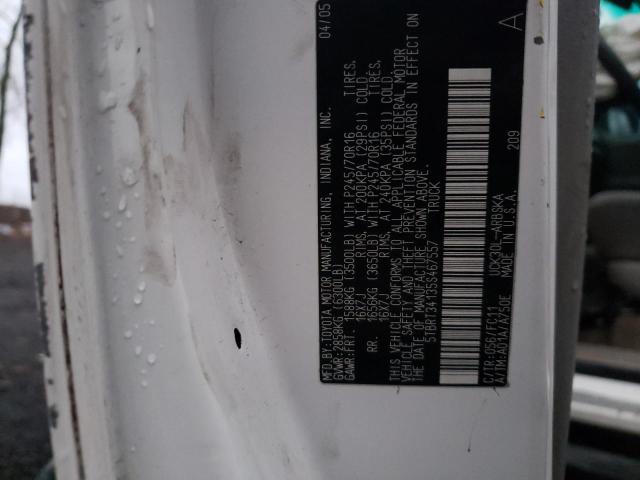 5TBRT34135S467557 - 2005 TOYOTA TUNDRA ACCESS CAB SR5 WHITE photo 12