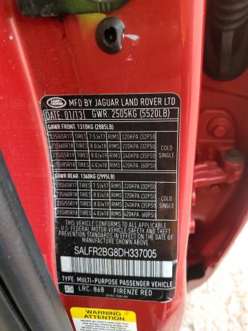 SALFR2BG8DH337005 - 2013 LAND ROVER LR2 HSE RED photo 14