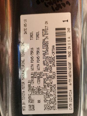 5TFSZ5AN2JX151436 - 2018 TOYOTA TACOMA ACCESS CAB Сұр фото 12