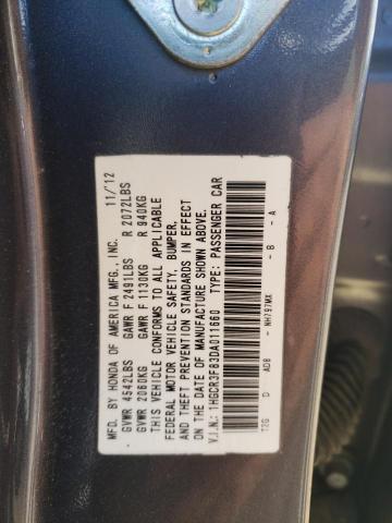 1HGCR3F83DA011660 - 2013 HONDA ACCORD EXL GRAY photo 13