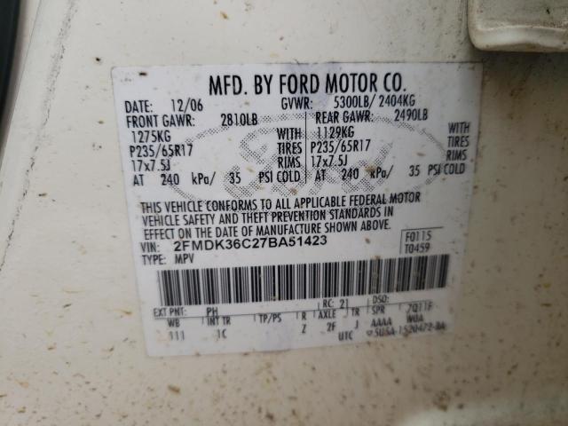 2FMDK36C27BA51423 - 2007 FORD EDGE SE BEIGE photo 13