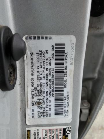 1NXBR32E05Z504472 - 2005 TOYOTA COROLLA CE SILVER photo 12