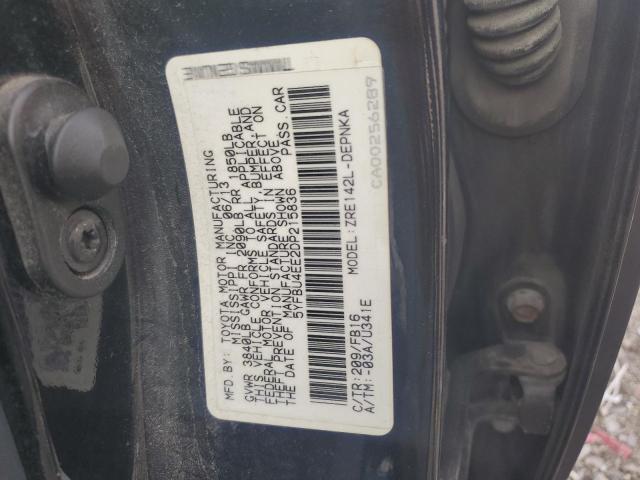 5YFBU4EE2DP215836 - 2013 TOYOTA COROLLA BASE CHARCOAL photo 12