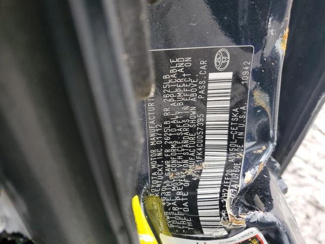 4T1BF1FK4CU057395 - 2012 TOYOTA CAMRY BASE BLACK photo 12
