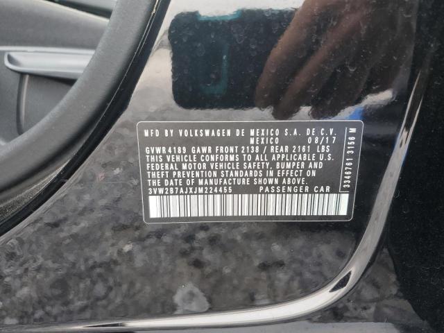 3VW2B7AJXJM224455 - 2018 VOLKSWAGEN JETTA S BLACK photo 12
