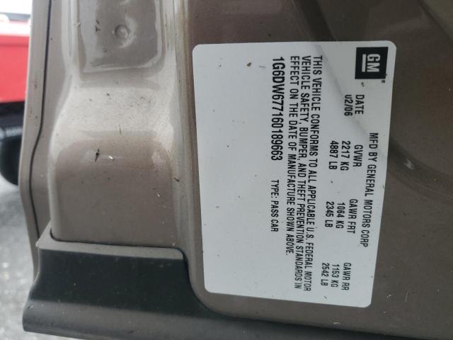 1G6DW677160189663 - 2006 CADILLAC STS 金色 照片 12