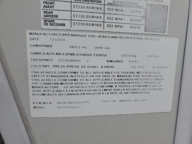 5SFSG3628CE241369 - 2012 HEARTLAND GREYSTONE 白色 照片 10