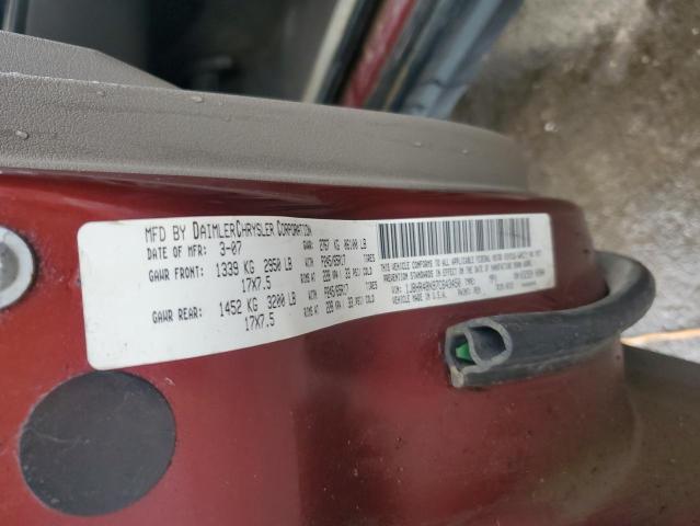 1J8HR48N97C643450 - 2007 JEEP GRAND CHER LAREDO ბურგუნდია ფოტო 14