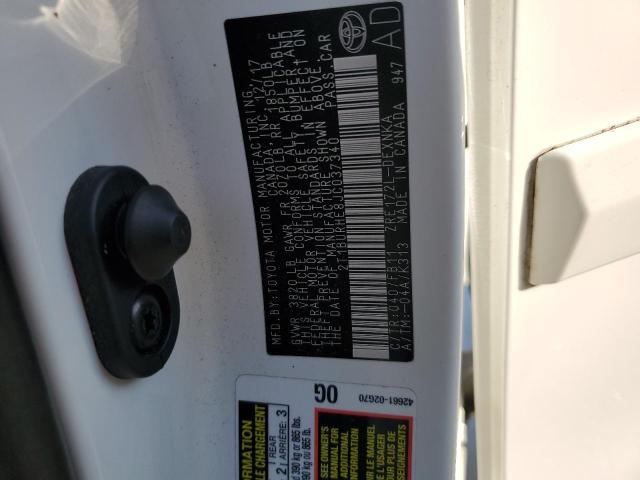 2T1BURHE8JC037340 - 2018 TOYOTA COROLLA L WHITE photo 12