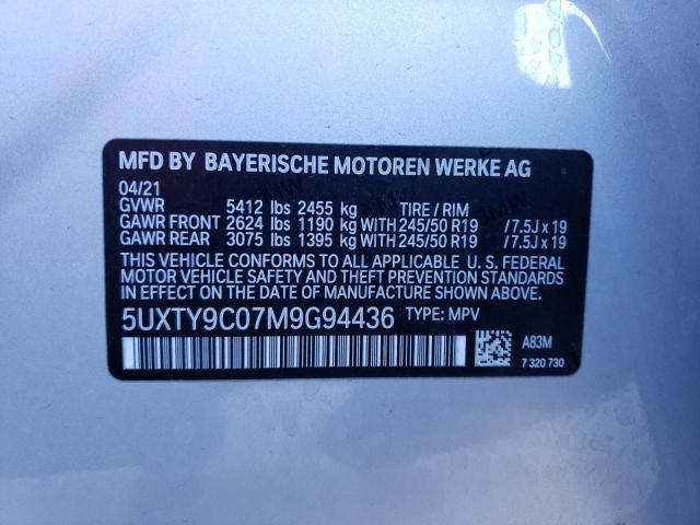 5UXTY9C07M9G94436 - 2021 BMW X3 XDRIVEM40I SILVER photo 13