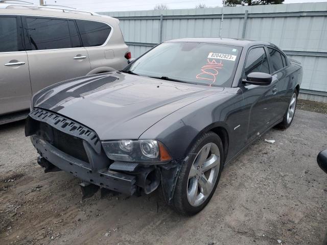 2C3CDXCT1DH701393 - 2013 DODGE CHARGER R/T GRAY photo 1