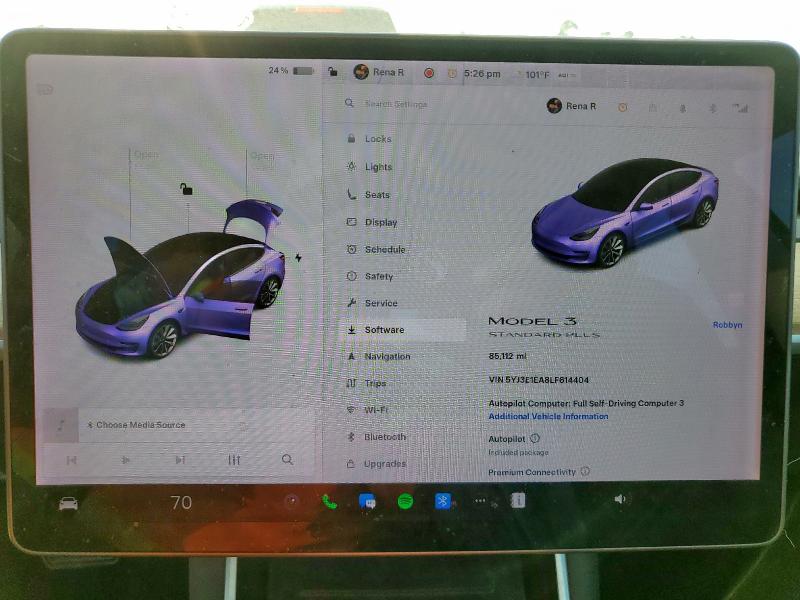 5YJ3E1EA8LF614404 - 2020 TESLA MODEL 3 WHITE photo 9