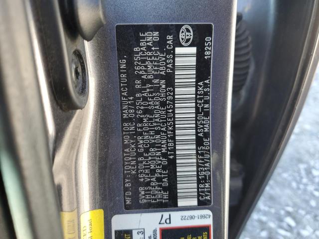 4T1BF1FK5EU457923 - 2014 TOYOTA CAMRY L GRAY photo 13