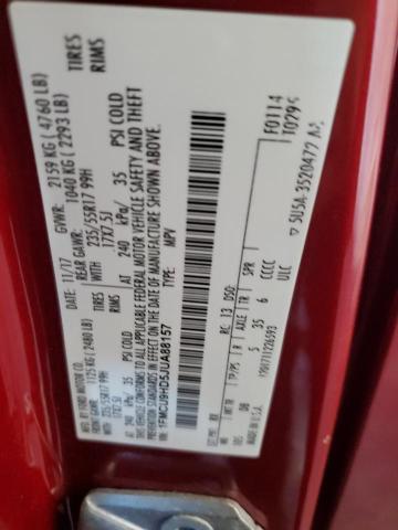 1FMCU9HD5JUA88157 - 2018 FORD ESCAPE SEL 勃艮第红 照片 14