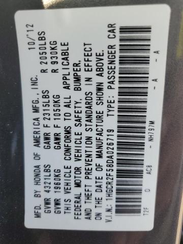 1HGCR2F58DA026719 - 2013 HONDA ACCORD SPORT GRAY photo 12