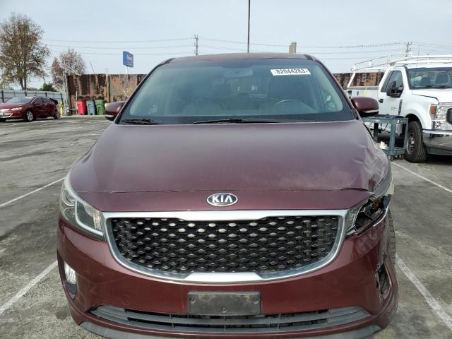 KNDMC5C14F6054272 - 2015 KIA SEDONA EX BURGUNDY photo 5