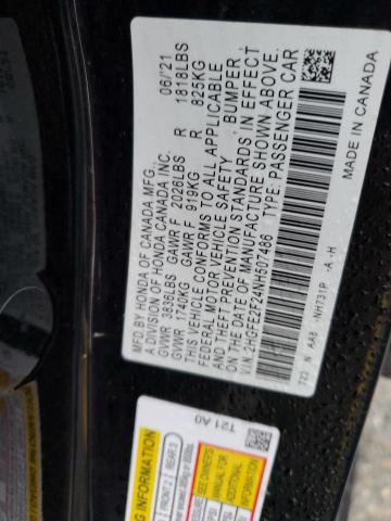 2HGFE2F24NH507486 - 2022 HONDA CIVIC LX BLACK photo 13