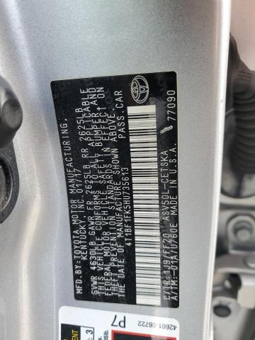 4T1BF1FK5HU735613 - 2017 TOYOTA CAMRY LE Күміс фото 12