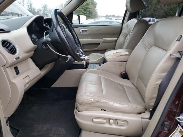 5FNYF486X9B055555 - 2009 HONDA PILOT EXL MAROON photo 7