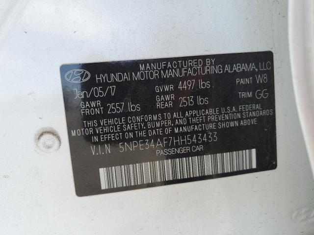 5NPE34AF7HH543433 - 2017 HYUNDAI SONATA SPORT 白色 照片 12