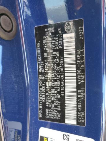 4T1DAACK6SU032587 - 2025 TOYOTA CAMRY XSE BLUE photo 12