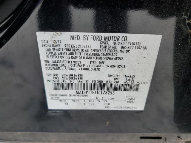 MAJ3P1TE1JC178253 - 2018 FORD ECOSPORT SE Czarny zdjęcie 13