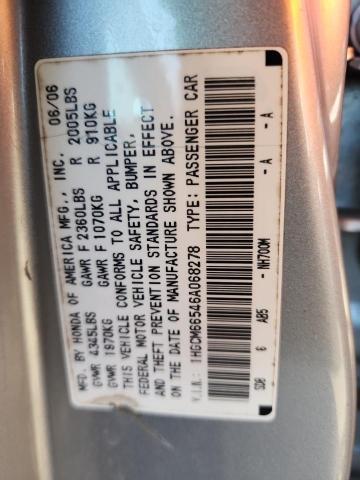1HGCM66546A068278 - 2006 HONDA ACCORD EX 银色 照片 12